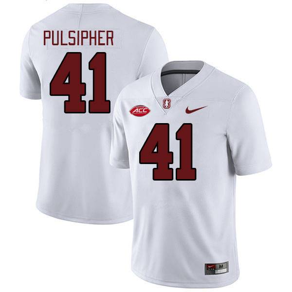 Men #41 Anson Pulsipher Stanford Cardinal 2024 ACC Conference College Football Jerseys Stitched-Whit